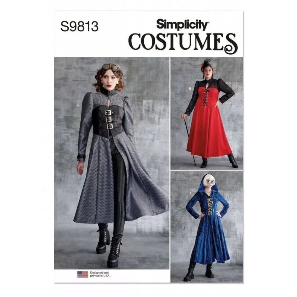 Simplicity Pattern 9813 Steampunk Fair Festival Costume Coat 10-18 Cosplay